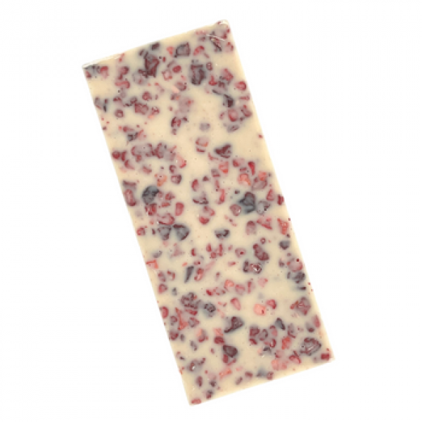 Produktbild vegane weiße Schokoladenalternative mit Fruchtmix EH Chocoladen